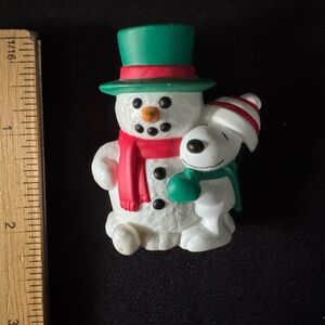 Vintage Hallmark Snowman, Snoopy, & Woodstock Pin Brooch EUC